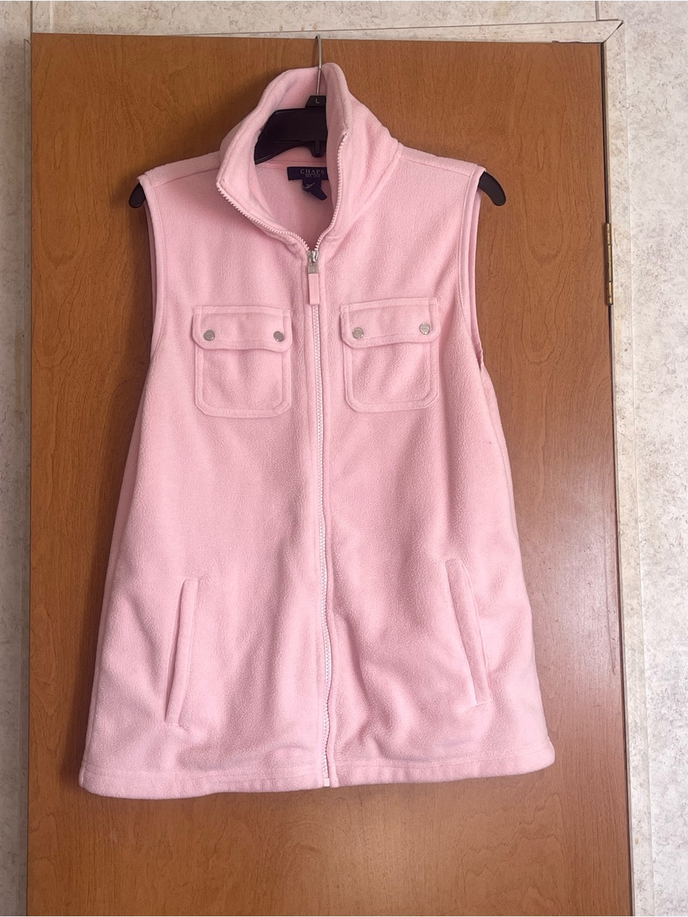 Baby Pink Chaps Coquette Softgirl Gorpcore Zip Up Vest Size Medium